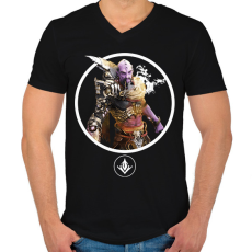 PRINTFASHION Predecessor - Fengmao - Férfi V-nyakú póló - Fekete