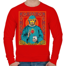 PRINTFASHION Prédikátor - Férfi pulóver - Piros férfi pulóver, kardigán