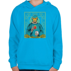 PRINTFASHION Prédikátor - Gyerek kapucnis pulóver - Azúrkék