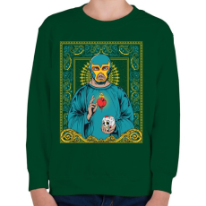 PRINTFASHION Prédikátor - Gyerek pulóver - Sötétzöld