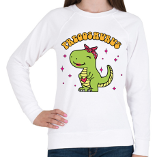 PRINTFASHION Pregosaurus - Női pulóver - Fehér