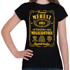 PRINTFASHION Prémium méhész - Évszámmal - Női póló - Fekete női póló