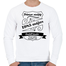 PRINTFASHION Prémium minőség - Évvel, hónappal - Férfi pulóver - Fehér