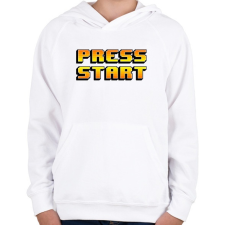 PRINTFASHION Press Start - Gyerek kapucnis pulóver - Fehér gyerek pulóver, kardigán