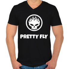 PRINTFASHION PRETTY FLY - Férfi V-nyakú póló - Fekete