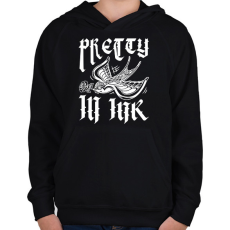 PRINTFASHION Pretty in ink - Gyerek kapucnis pulóver - Fekete