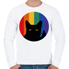 PRINTFASHION Pride cat - Férfi pulóver - Fehér férfi pulóver, kardigán