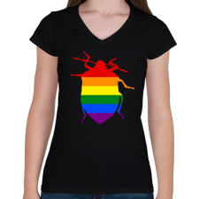 PRINTFASHION Pride Poloska - Női V-nyakú póló - Fekete női póló