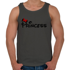 PRINTFASHION Princess fekete felirat - Férfi atléta - Sötétszürke