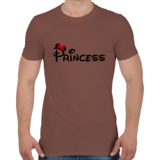 PRINTFASHION Princess fekete felirat - Férfi póló - Mogyoróbarna