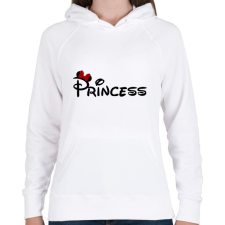 PRINTFASHION Princess fekete felirat - Női kapucnis pulóver - Fehér női pulóver, kardigán