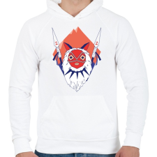 PRINTFASHION Princess Mononoke - Férfi kapucnis pulóver - Fehér férfi pulóver, kardigán