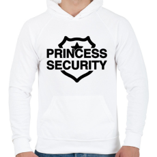 PRINTFASHION Princess security - Férfi kapucnis pulóver - Fehér