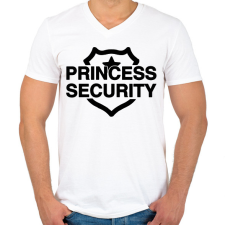 PRINTFASHION Princess security - Férfi V-nyakú póló - Fehér férfi póló