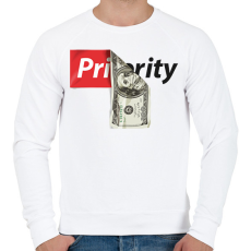 PRINTFASHION Priority - Férfi pulóver - Fehér