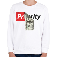 PRINTFASHION Priority - Gyerek pulóver - Fehér
