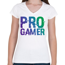 PRINTFASHION PRO GAMER - Női V-nyakú póló - Fehér női póló