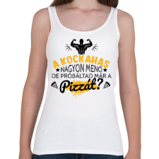 PRINTFASHION Próbáltad már a pizzát? - Női atléta - Fehér női trikó