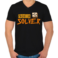 PRINTFASHION probléma megoldó - Férfi V-nyakú póló - Fekete férfi póló
