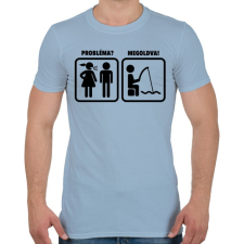 PRINTFASHION Probléma? Megoldva! Horgászat - Férfi póló - Világoskék férfi póló