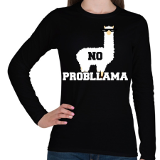 PRINTFASHION Probllama - Női hosszú ujjú póló - Fekete női póló