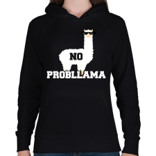 PRINTFASHION Probllama - Női kapucnis pulóver - Fekete női pulóver, kardigán