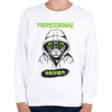 PRINTFASHION Professional Hacker - Gyerek pulóver - Fehér