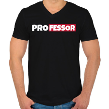 PRINTFASHION PROFESSOR - Férfi V-nyakú póló - Fekete férfi póló