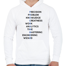 PRINTFASHION Programmer (black) - Férfi kapucnis pulóver - Fehér