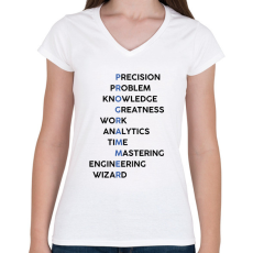 PRINTFASHION Programmer (black) - Női V-nyakú póló - Fehér