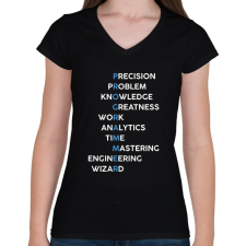 PRINTFASHION Programmer (white) - Női V-nyakú póló - Fekete női póló