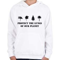 PRINTFASHION Protect the lungs (black) - Gyerek kapucnis pulóver - Fehér