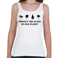 PRINTFASHION Protect the lungs (black) - Női atléta - Fehér női trikó