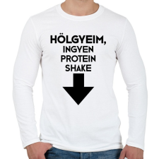 PRINTFASHION Protein Shake - Férfi hosszú ujjú póló - Fehér férfi póló