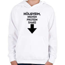 PRINTFASHION Protein Shake - Gyerek kapucnis pulóver - Fehér