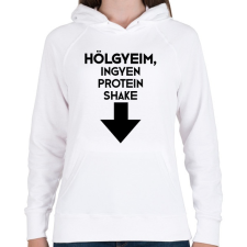 PRINTFASHION Protein Shake - Női kapucnis pulóver - Fehér női pulóver, kardigán