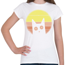 PRINTFASHION Psycho macska - Női póló - Fehér női póló