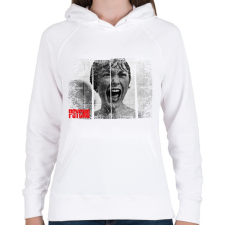 PRINTFASHION Psycho - Női kapucnis pulóver - Fehér női pulóver, kardigán