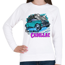 PRINTFASHION Psychobilly - Női pulóver - Fehér női pulóver, kardigán