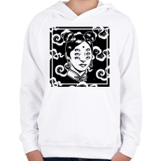 PRINTFASHION Pszichedelikus nő - Gyerek kapucnis pulóver - Fehér