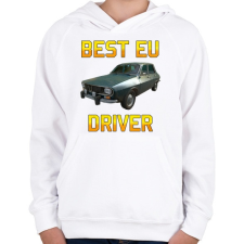 PRINTFASHION PUBG - Best EU Driver - Gyerek kapucnis pulóver - Fehér gyerek pulóver, kardigán