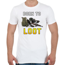 PRINTFASHION PUBG - Born to Loot - Férfi póló - Fehér férfi póló