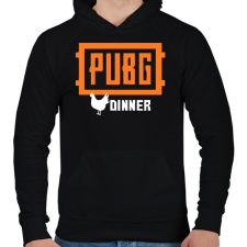 PRINTFASHION PUBG DINNER - Férfi kapucnis pulóver - Fekete férfi pulóver, kardigán
