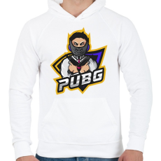 PRINTFASHION PUBG - Férfi kapucnis pulóver - Fehér