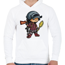 PRINTFASHION PUBG - Férfi kapucnis pulóver - Fehér férfi pulóver, kardigán