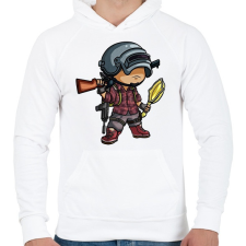PRINTFASHION PUBG - Férfi kapucnis pulóver - Fehér férfi pulóver, kardigán