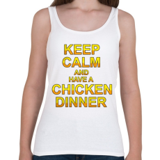 PRINTFASHION PUBG - Keep Calm and have a Chicken Dinner - Női atléta - Fehér
