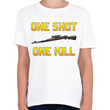 PRINTFASHION PUBG - One Shot, One Kill - Gyerek póló - Fehér gyerek póló