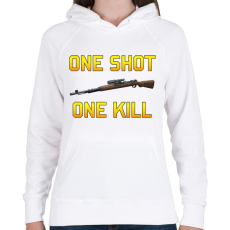 PRINTFASHION PUBG - One Shot, One Kill - Női kapucnis pulóver - Fehér
