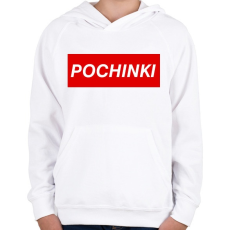 PRINTFASHION PUBG - Pochinki - Gyerek kapucnis pulóver - Fehér